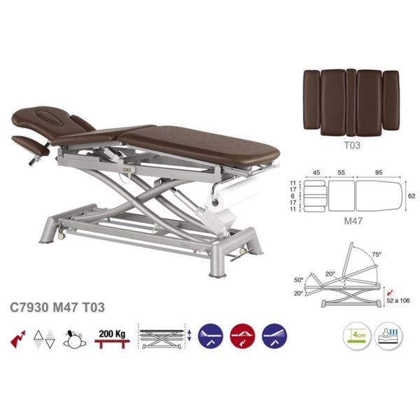 C7930 Ecopostural table de massage électrique en 3 plans