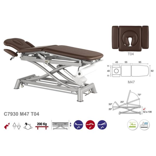 C7930 Ecopostural table de massage électrique en 3 plans