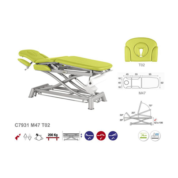 C7931 Ecopostural table de massage électrique en 3 plans
