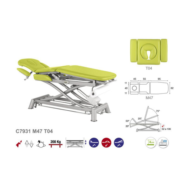 C7931 Ecopostural table de massage électrique en 3 plans