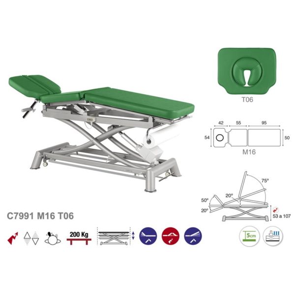 C7991 Ecopostural table de massage électrique en 3 plans