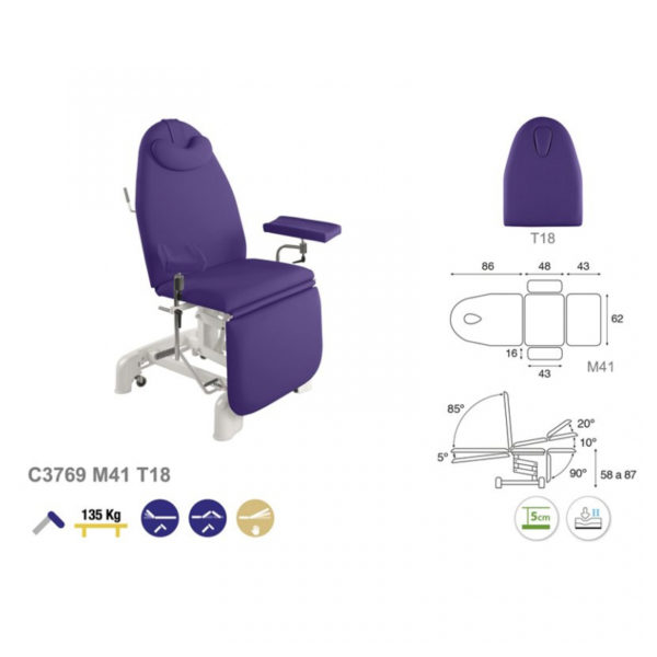 C3769 fauteuil de prélèvement en 3 plans