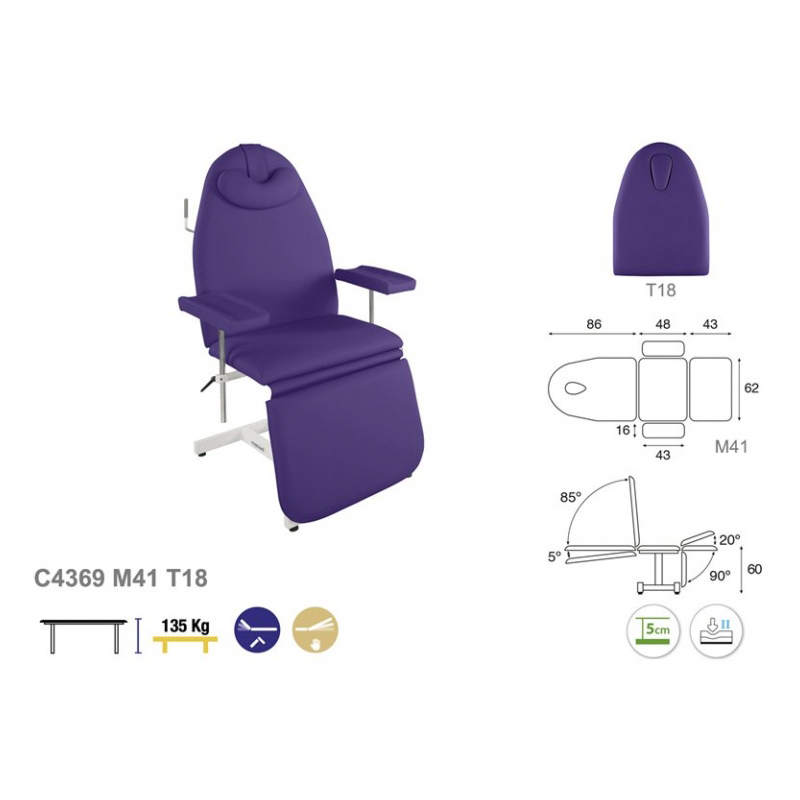 C4369 Fauteuil de Podologie en 3 plans Ecopostural