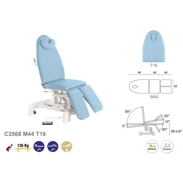 C3568 Fauteuil de Podologie en 3 plans Ecopostural