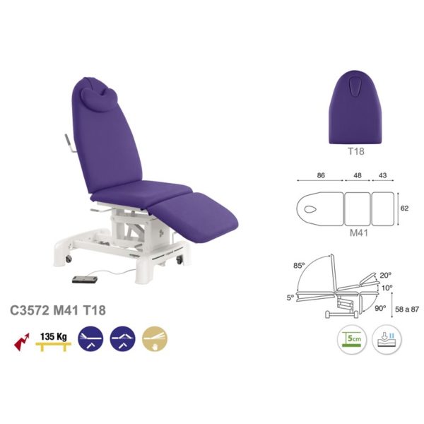 C3572 Fauteuil de podologie en 3 plans Ecopostural
