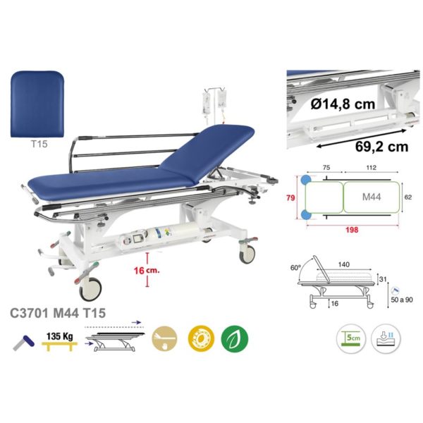 C3701 Ecopostural table de massage hydraulique en 2 plans