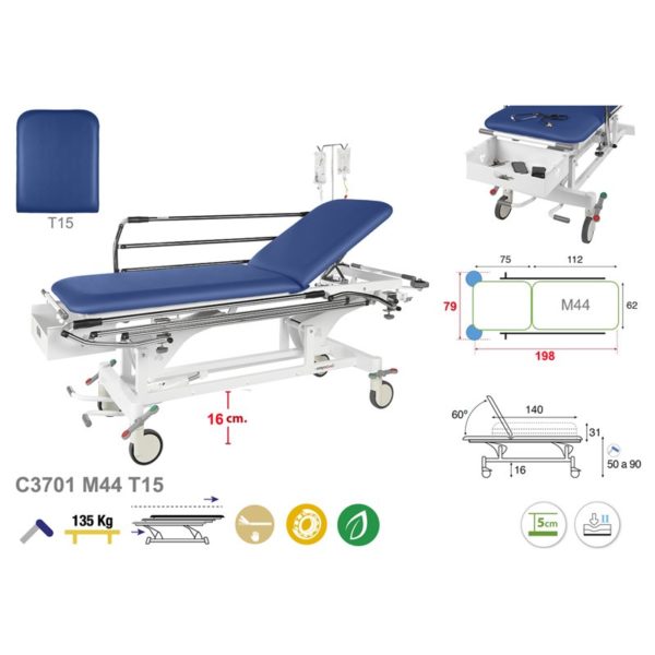 C3701 Ecopostural table de massage hydraulique en 2 plans