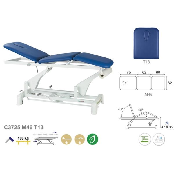 C3725 Ecopostural table de massage hydraulique en 3 plans