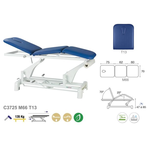 C3725 Ecopostural table de massage hydraulique en 3 plans