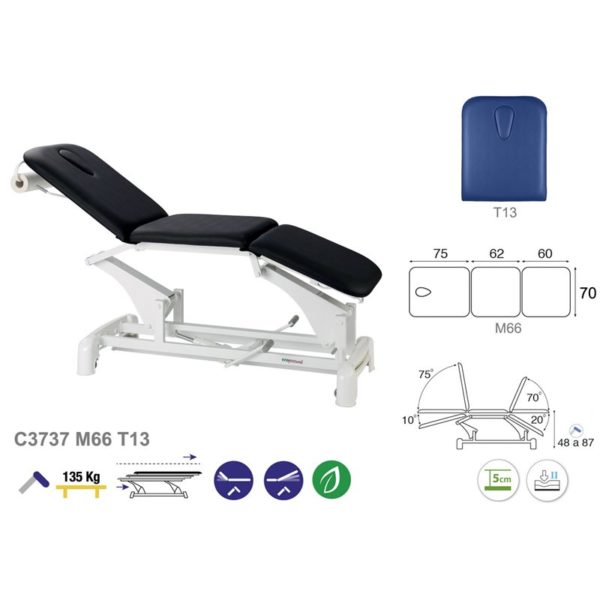 C3737 Ecopostural table de massage hydraulique en 3 plans