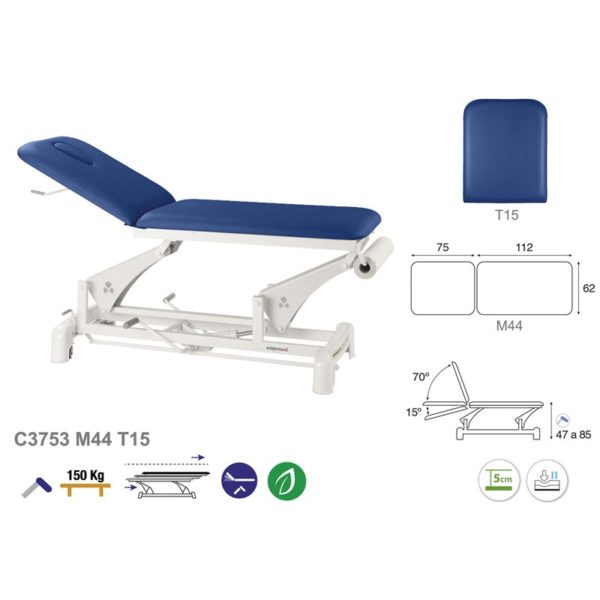 C3753 Ecopostural table de massage hydraulique en 2 plans